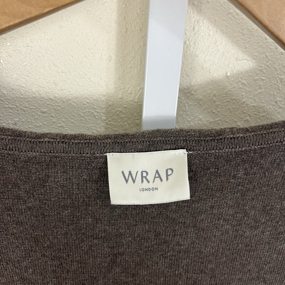Wrap London Women’s US 12 Organic Cotton Hooded Cardigan Brown Open Front - Picture 6 of 7